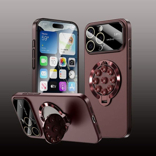 2-in-1 magnetische Ständerhülle mit Objektivfilmschutz für iPhone 16