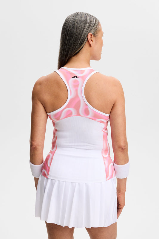 Doris bedrucktes Top / Rallye Flamingo M