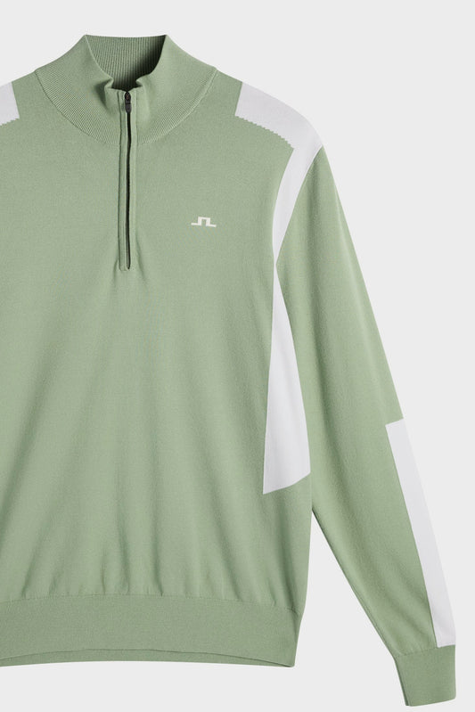 Kendrick Knitted Zip Sweater / Hedge Green