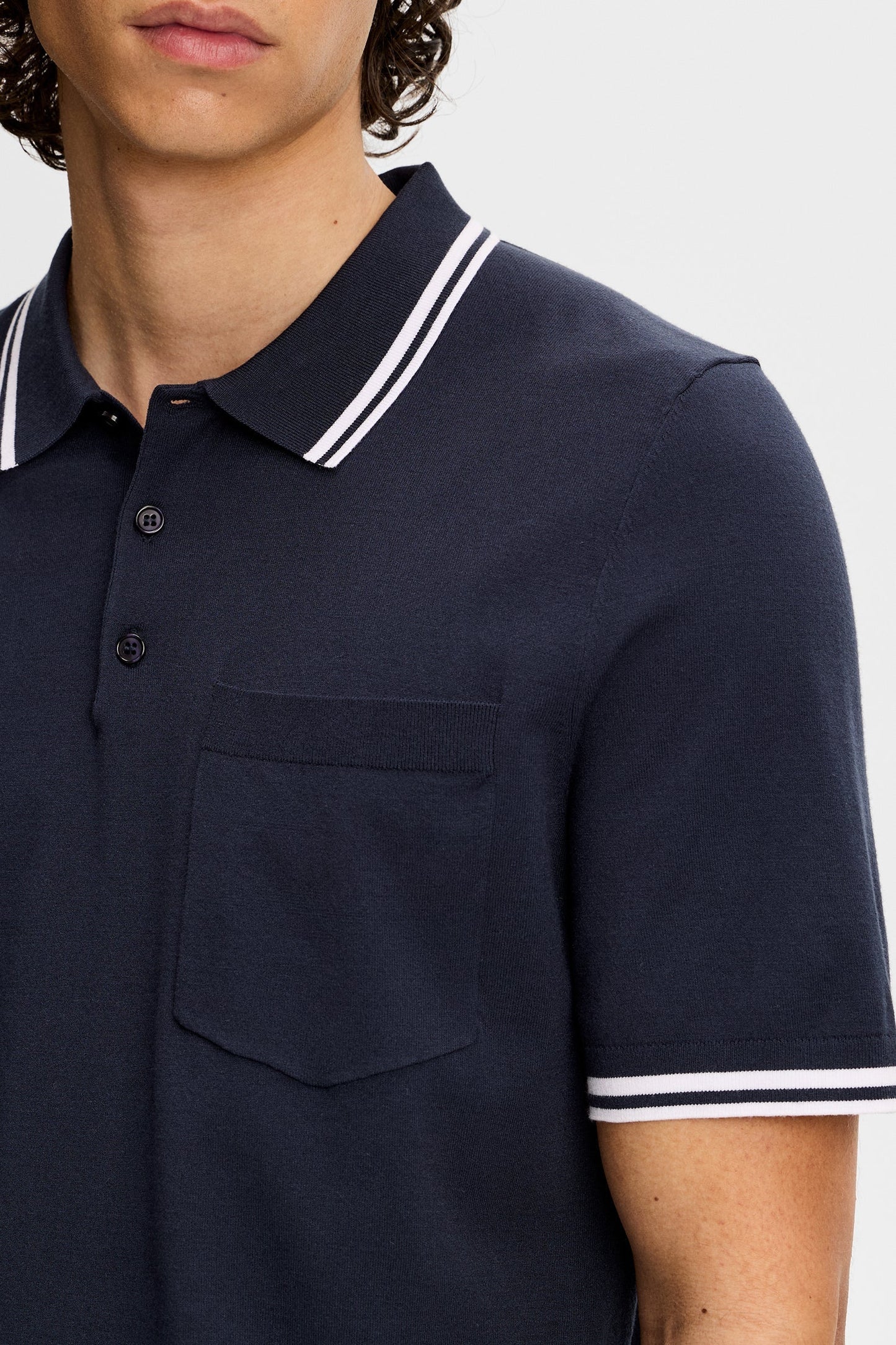 Ramon Strickpolo Kurzarm / Navy