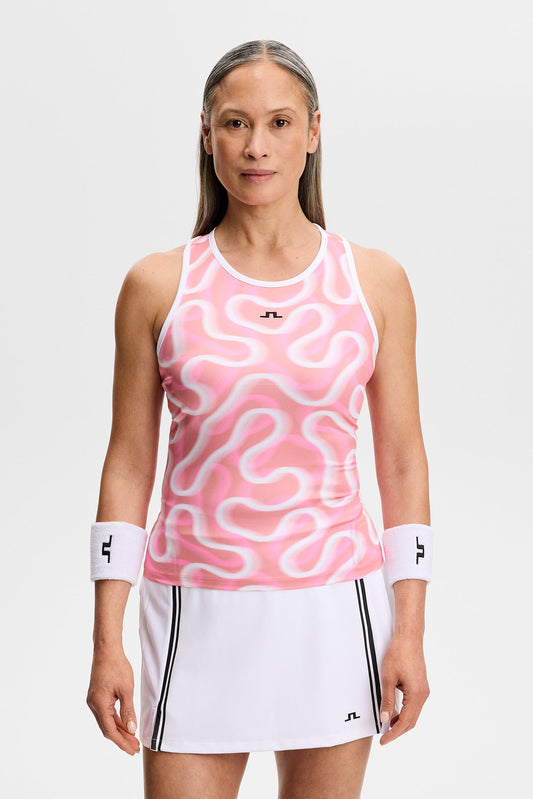 Doris bedrucktes Top / Rallye Flamingo M