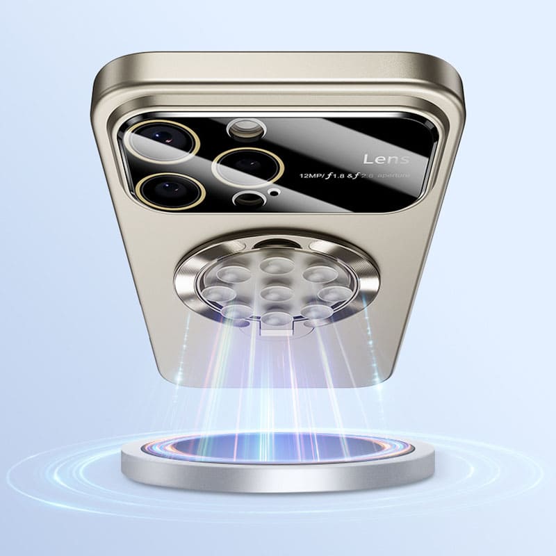 2-in-1 magnetische Ständerhülle mit Objektivfilmschutz für iPhone 16