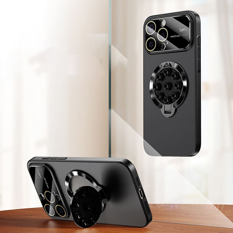 2-in-1 magnetische Ständerhülle mit Objektivfilmschutz für iPhone 16
