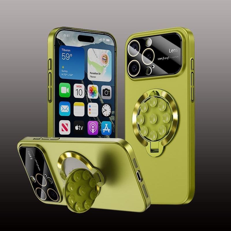 2-in-1 magnetische Ständerhülle mit Objektivfilmschutz für iPhone 16