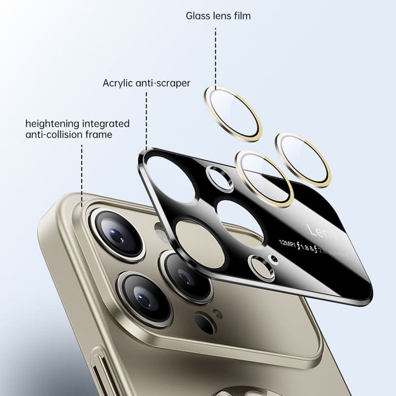 2-in-1 magnetische Ständerhülle mit Objektivfilmschutz für iPhone 16