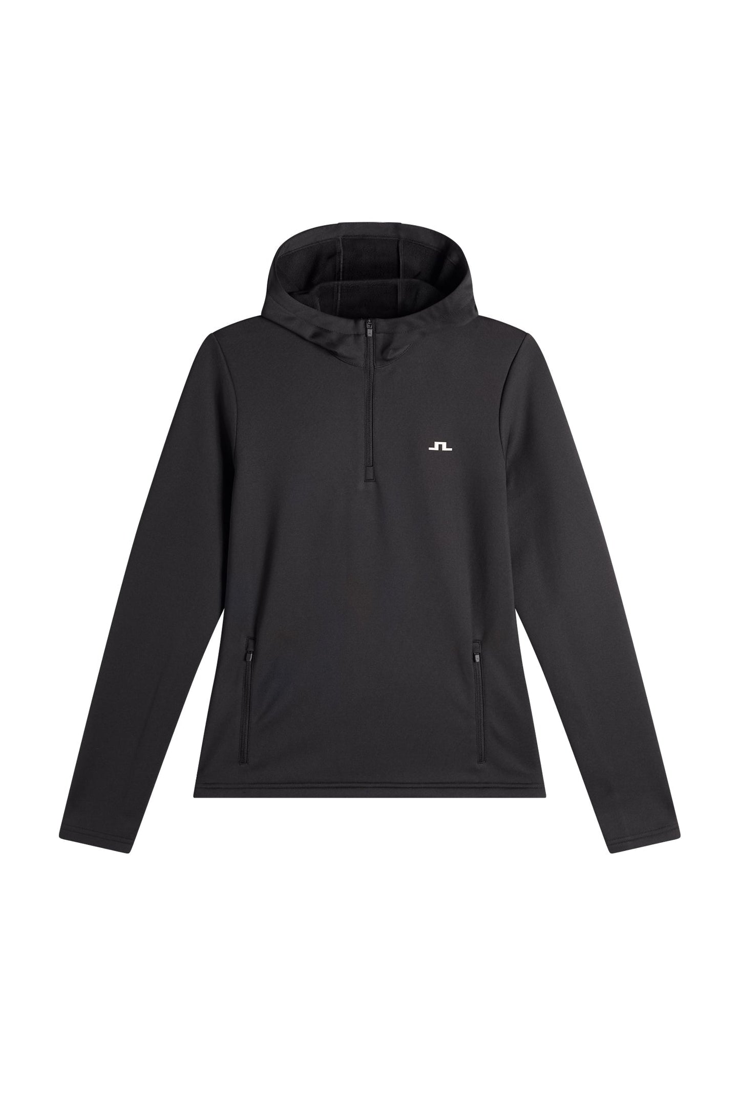 Aerielle Kapuzenpullover mit kurzem Reißverschluss / Schwarz