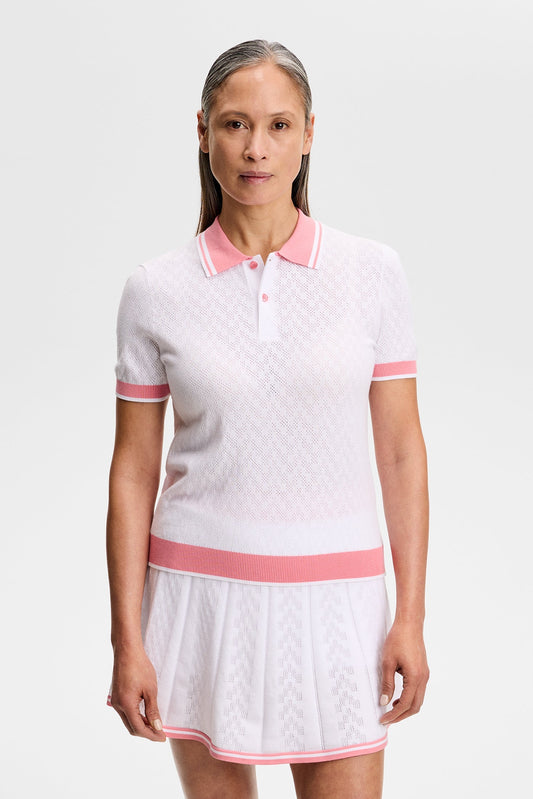 Polly Pointelle Polo / Weiß