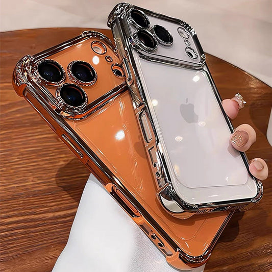 Airbag Stoßfest Galvanisierte Transparente Handyhülle für iPhone 14 15 16 17
