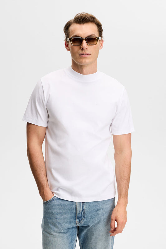 Ace Mock Neck T-Shirt / Weiß