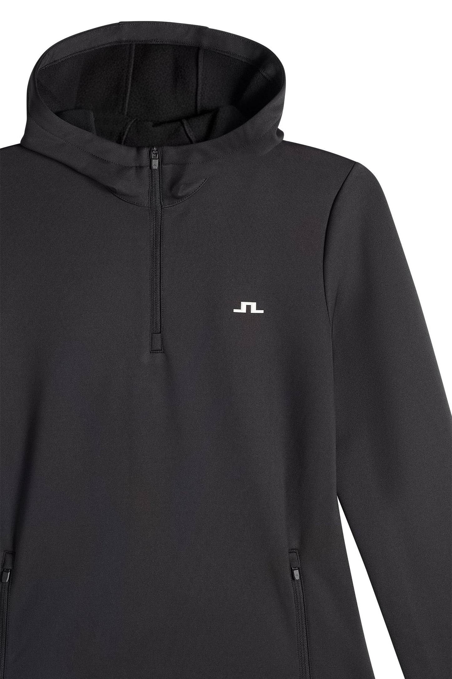 Aerielle Kapuzenpullover mit kurzem Reißverschluss / Schwarz